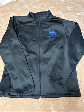 University of KY Dark Grey Full-Zip Utility Jacket with Embroidered UK Logo